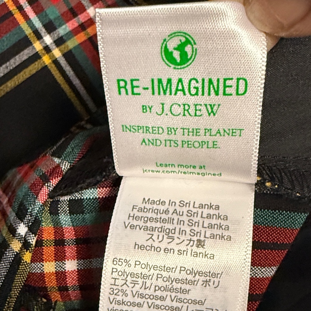 J. Crew Black & Red Plaid Straight-Leg Pants - Picture 8 of 10